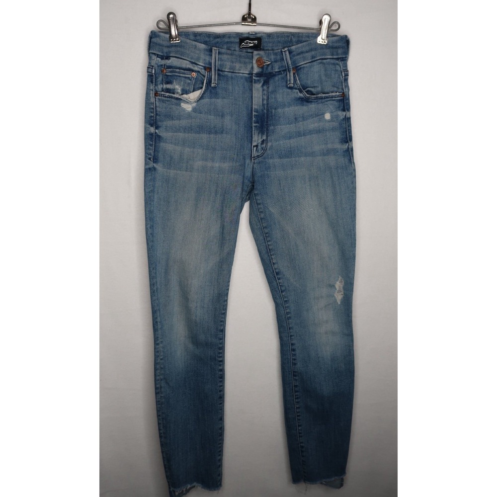 MOTHER The Looker Ankle Step Fray Jeans Where There's Smoke Womens 26 Distressed